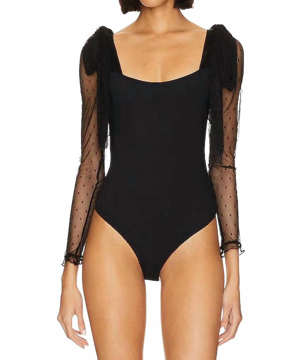 NEW FREE PEOPLE tongue tied bodysuit in black
